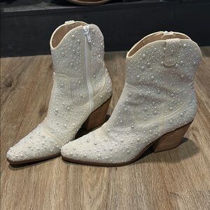 Betsey Johnson pearl cowboy boots